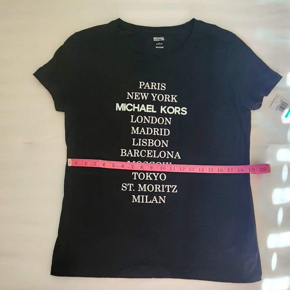 Women's Black Michael Michael Kors-Paris, NY- T Shirt. NWT - Picture 7 of 13
